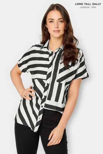 Long Tall Sally Black Cut About Stripe Shirt (Q77993) | £29