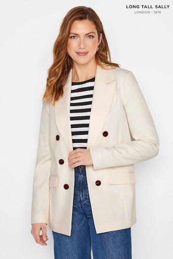 Long Tall Sally Cream Double Breasted Blazer (Q77998) | £60