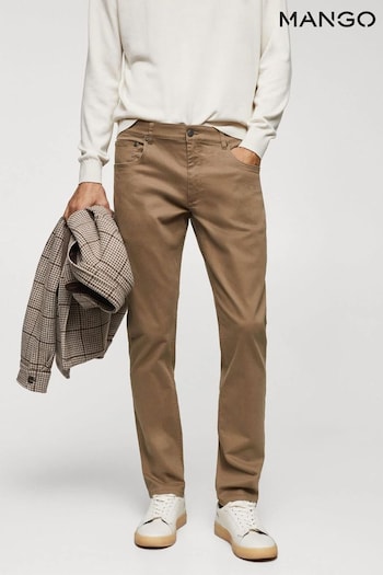 Mango Slim Fit Chino houndstooth Trousers (Q78083) | £50