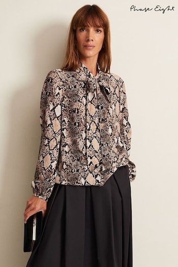 Phase Eight Natural Semira Snake Tie Blouse (Q78084) | £39