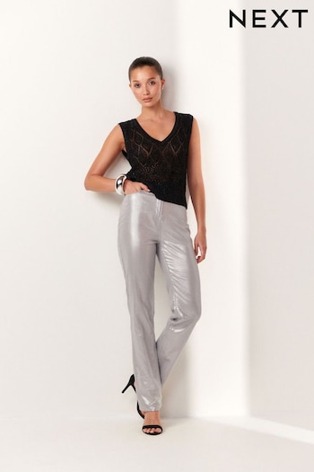 Silver Linen Blend 4 Pocket Straight Leg EM0EM00826 Trousers (Q78088) | £38