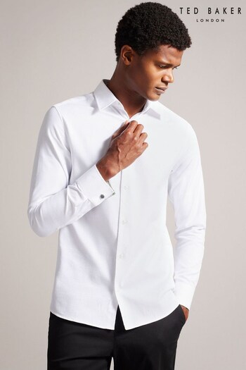 Ted Baker White Textured Stripe Shirt (Q78102) | £100