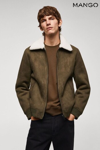 Mango Brown Faux Fur Effect Jacket With Sheepskin Lining (Q78240) | £110
