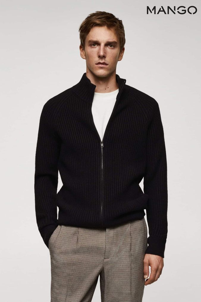 Mens zip new arrivals up cardigan next