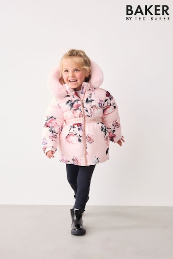 Baker by Ted Baker Pink Floral Padded Coat (Q78458) | £57 - £63