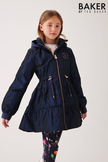 Baker by Ted Baker Navy Shower Resistant Frill Coat (Q78463) | £55 - £60