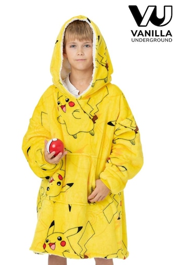 Vanilla Underground Yellow Pokemon All-Over Print Blanket Hoodie (Q78587) | £36