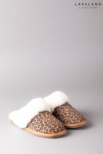 Lakeland Leather Ladies Sheepskin Sliders Brown Slippers (Q78614) | £60