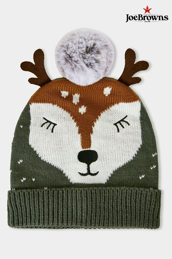 Joe Browns Green Oh Deer Knitted Hat (Q78694) | £21