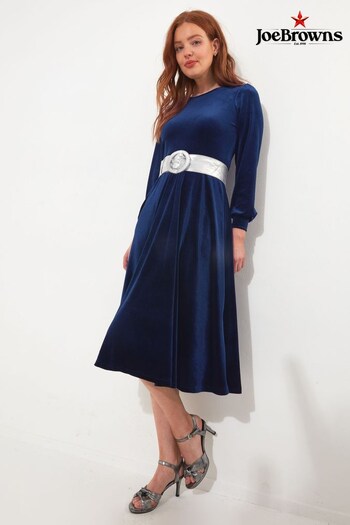 Joe Browns Blue Petite Loretta Velour Dress (Q78718) | £60