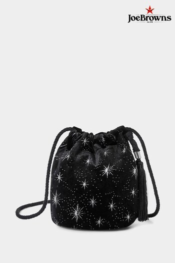 Joe Browns Black Night Star Velvet Bag tagging (Q78730) | £45