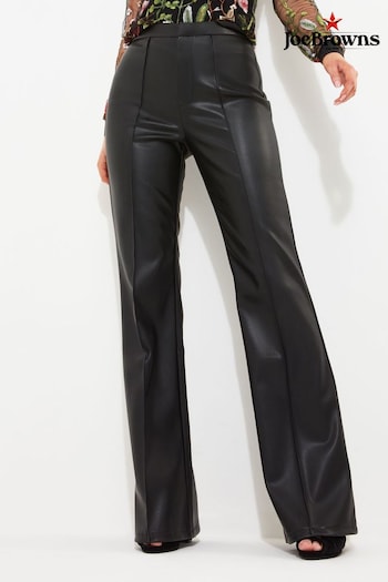 Joe Browns Black Perfect PU Embroidery Trousers (Q78752) | £55