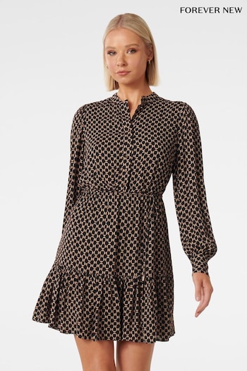 Forever New Black Shiri Belted Dress midja (Q78784) | £95