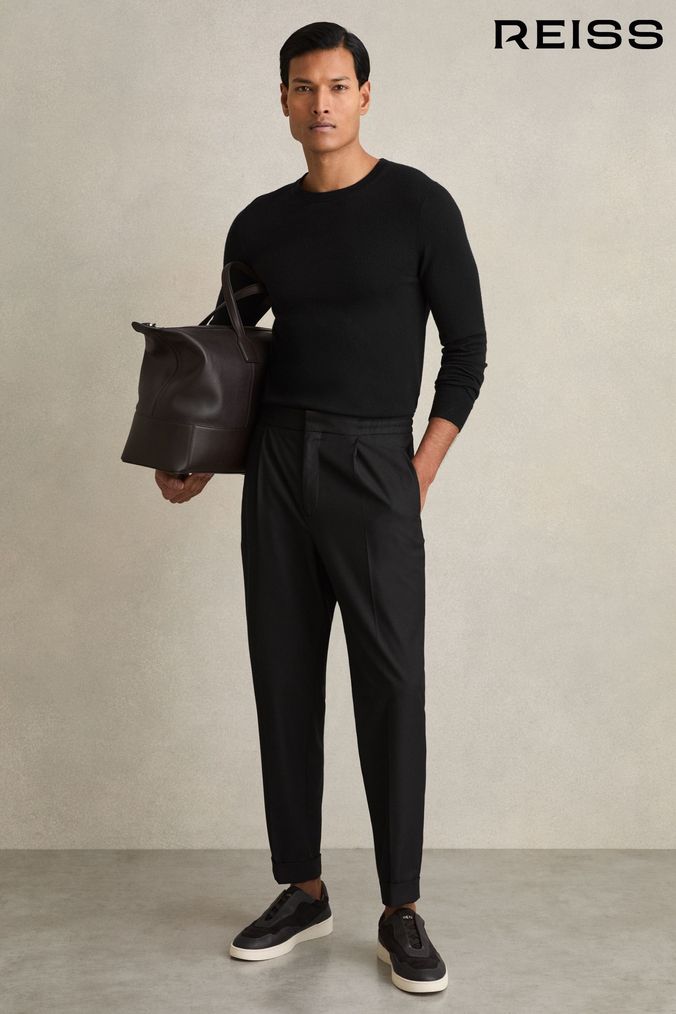 Mens pleated trousers with turn ups cheap