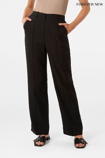 Forever New Black Robyn Relaxed Straight Leg Trousers (Q78817) | £50