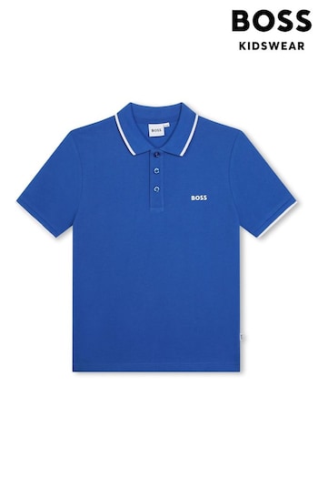 BOSS Blue Short Sleeved Logo Polo Shirt (Q78863) | £54 - £64