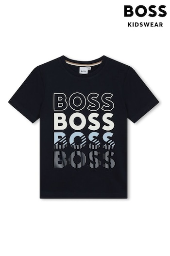 BOSS Dark Black Short Sleeved Logo T-Shirt (Q78864) | £54 - £64