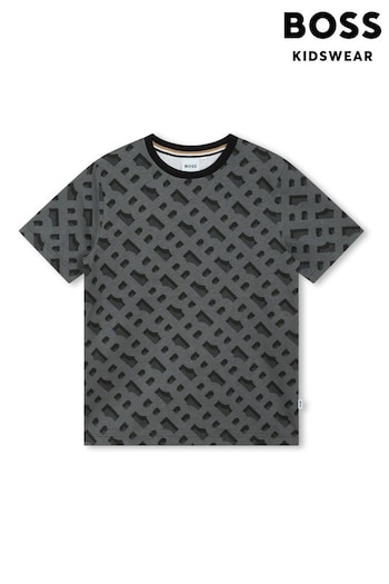 BOSS Black Short Sleeved All-Over Print Logo T-Shirt (Q78869) | £59 - £69