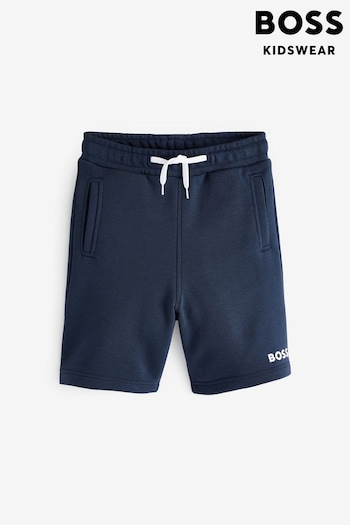 BOSS Navy Blue Logo Jersey Shorts (Q78870) | £64 - £74
