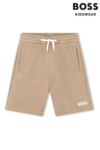 BOSS Brown Logo Jersey Shorts (Q78898) | £64 - £74