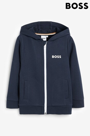 BOSS Blue Chest Logo Zip Through Hoodie (Q78899) | £90 - £101