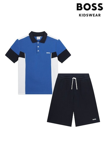 BOSS Blue Colourblock Polo And Shorts Set (Q78909) | £128 - £148
