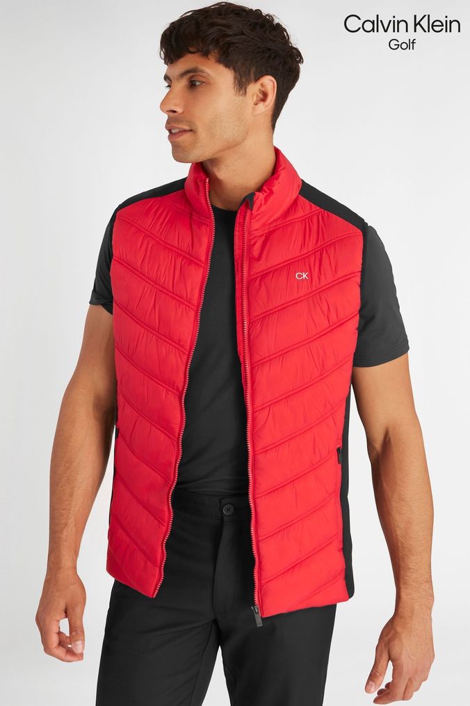 Mens red gilet new arrivals jacket