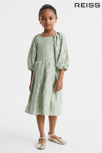 Reiss Sage Thea Junior Jacquard Puff Sleeve Dress (Q79061) | £85