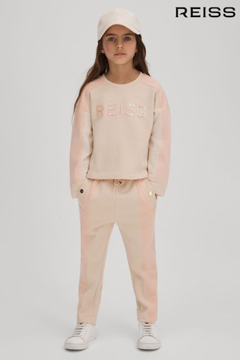 Reiss Pink Ivy Senior Cotton Blend Tapered Joggers (Q79062) | £40
