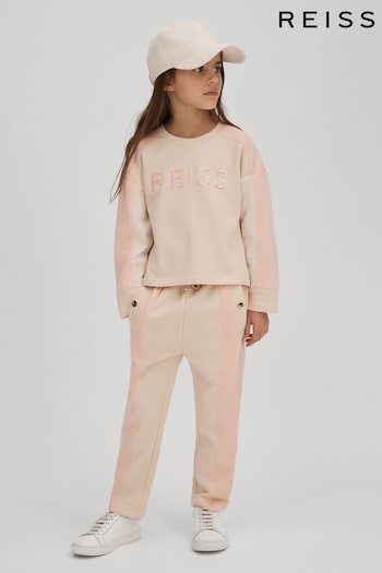 Reiss Pink Ivy Senior Cotton Blend Sequin Sweatshirt (Q79064) | £35