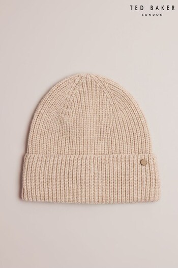 Ted Baker Natural Cashmere Blend Beanie Hat (Q79198) | £40