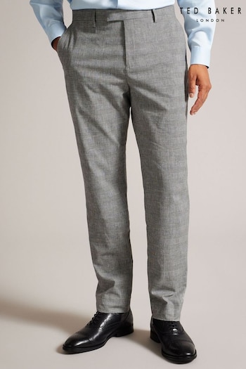 Ted Baker Grey Regular Fit Linen Trousers (Q79237) | £100