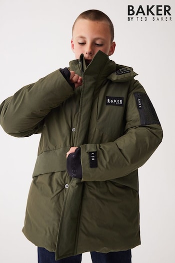 Baker by Ted Baker Khaki Green Shower Resistant Parka (Q79282) | £75 - £82