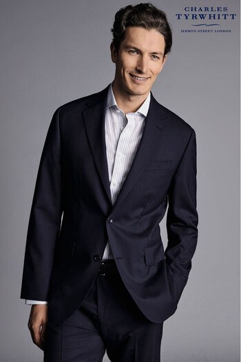 Charles Tyrwhitt Blue Slim Fit Stripe Suit: Jacket (Q79317) | £220