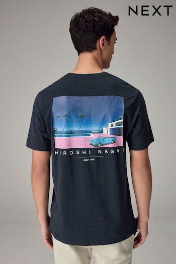 Hiroshi Nagai Car Navy Blue Artist Licence T-Shirt (Q79324) | £22