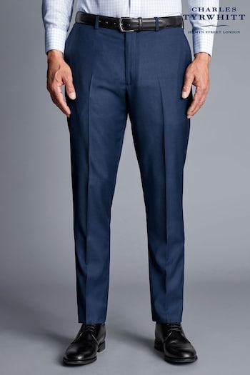 Charles Tyrwhitt Blue Royal Blue Classic Fit Natural Stretch Twill Suit: Trousers (Q79349) | £100