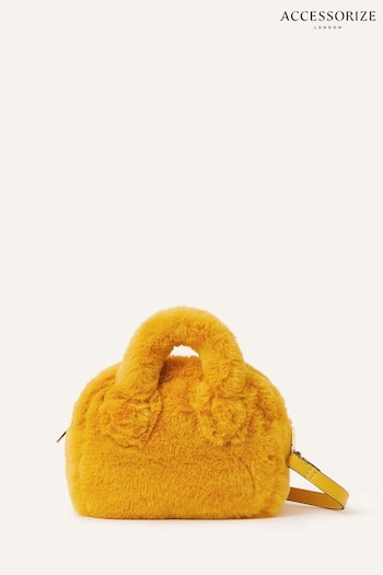 Accessorize Yellow Faux Fur Handheld Cross-Body Bag (Q79360) | £28