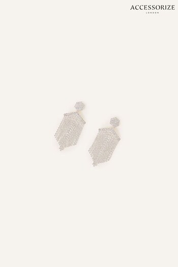 Accessorize White Statement Stud Waterfall Earrings (Q79384) | £16