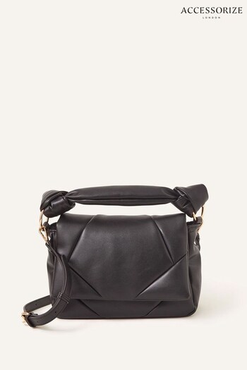 Accessorize Quilted Handheld Cross-Body Black Bag (Q79387) | £32