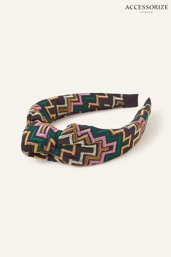 Accessorize Embroidered Knot Black Headband (Q79426) | £22