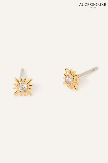 Accessorize 14ct Gold Tone Crystal Star Earrings (Q79435) | £16