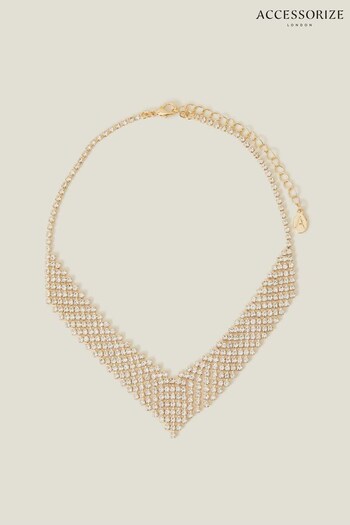 Accessorize White Classic Cupchain Collar Necklace (Q79438) | £14