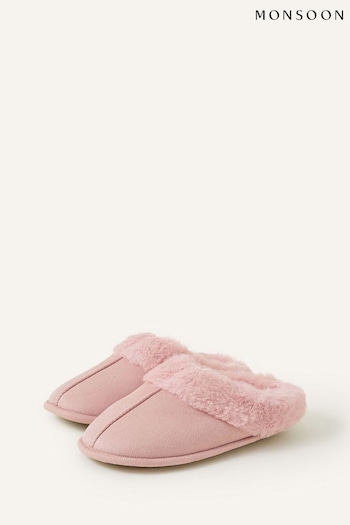 Accessorize Pink Faux Fur Mule Slippers (Q79442) | £20