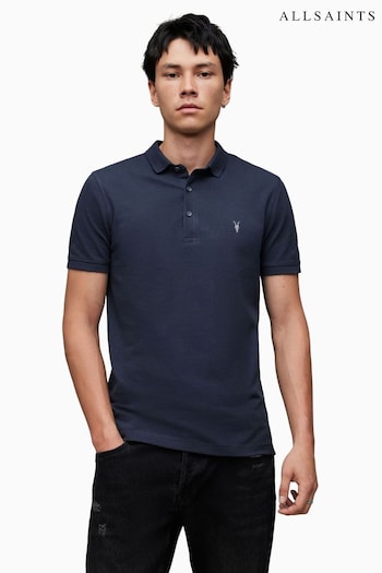 AllSaints Blue Dark Reform Polo Shirt (Q79452) | £65