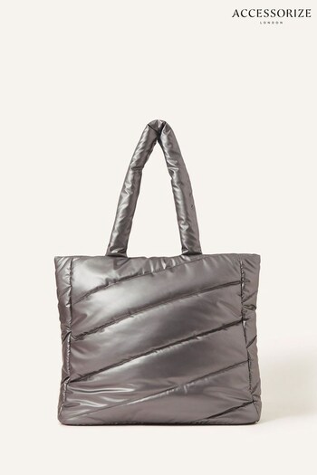 Accessorize Silver Metallic Tote Bag (Q79458) | £35