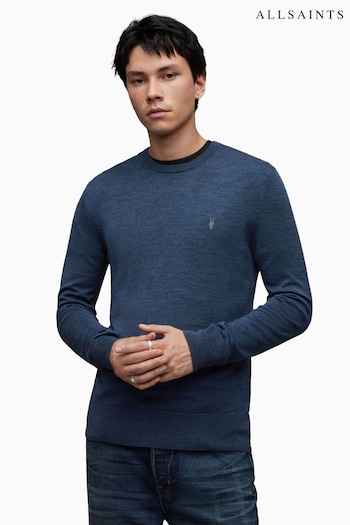 AllSaints Blue Mode Merino Crew T-Shirt (Q79492) | £95