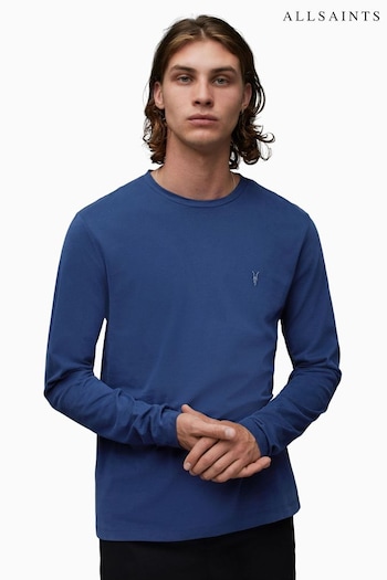 AllSaints Blue Brace Long Sleeve Crew T-Shirt (Q79504) | £49