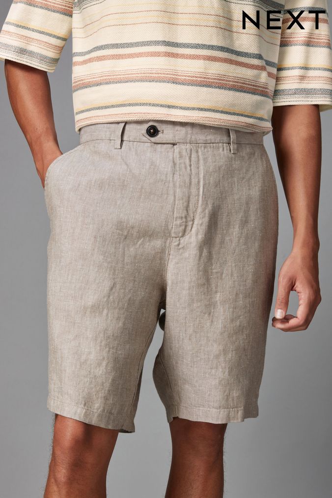 Men s Linen Chino Shorts Next Official Site
