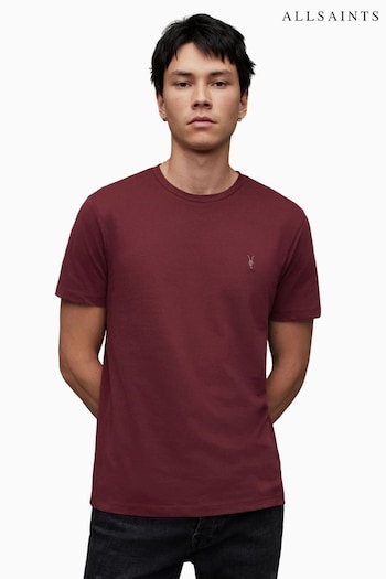 AllSaints Red Brace Short-Sleeve Crew T-Shirt (Q79538) | £35