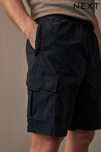 Black Drawstring Waist Cargo Shorts tat (Q79539) | £28